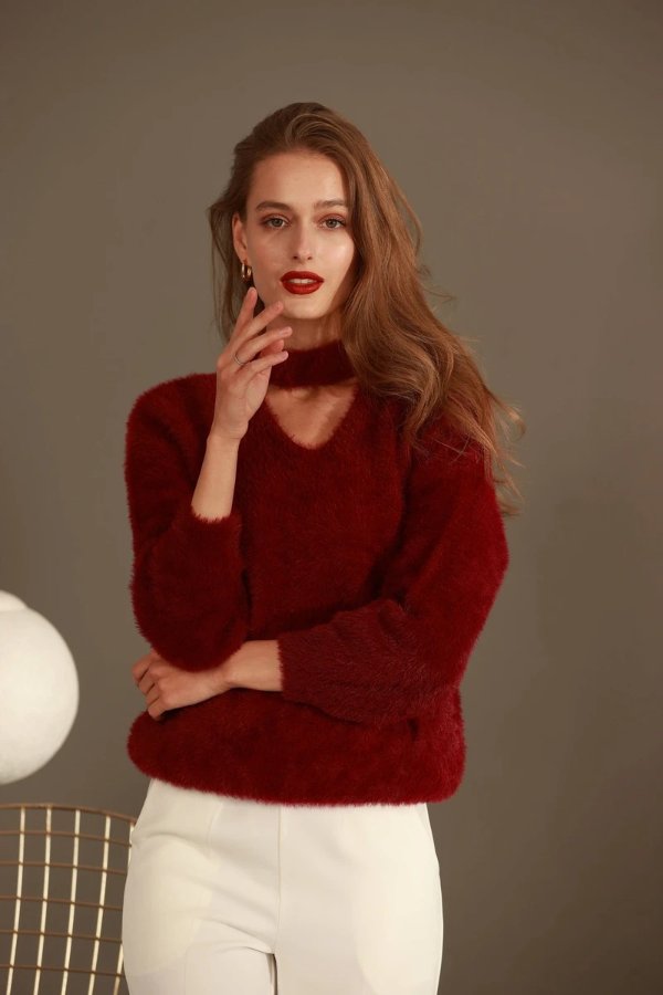 Burgundy Mink Sweater - Pre-order