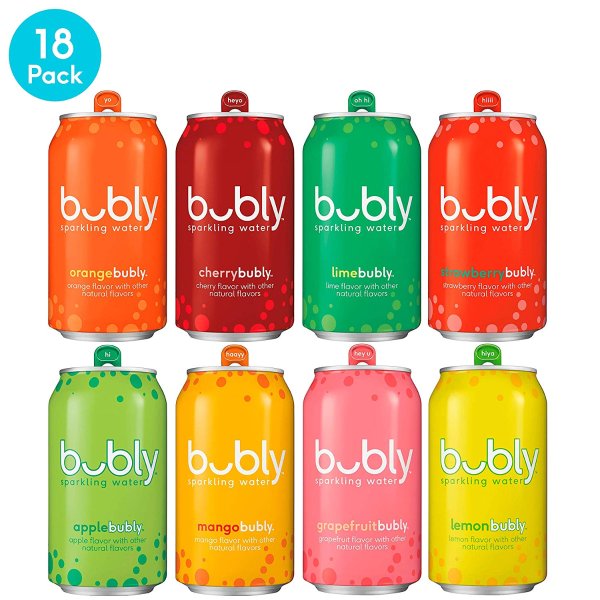 8种口味混合装果味气泡水 18罐