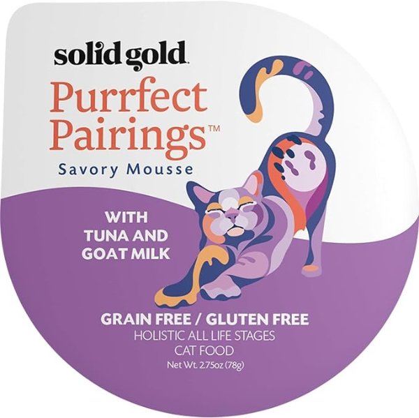 Grain Free Wet Cat Food Pate - Made with Real Tuna - Purrfect Pairings Goat Milk Mousse Pate Canned Cat Food for Healthy Digestion, Weight Control, & Overall Immunity