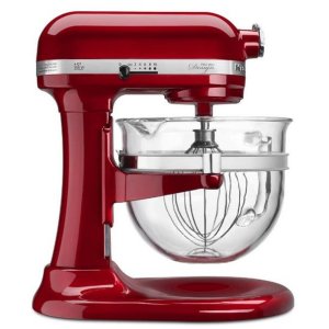 KitchenAid KF26M22CA 6-Qt. Professional 600 Design Series with Glass Bowl - Candy Apple Red