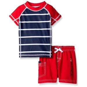 Nautica Baby Boys' Stripe Rashguard Set