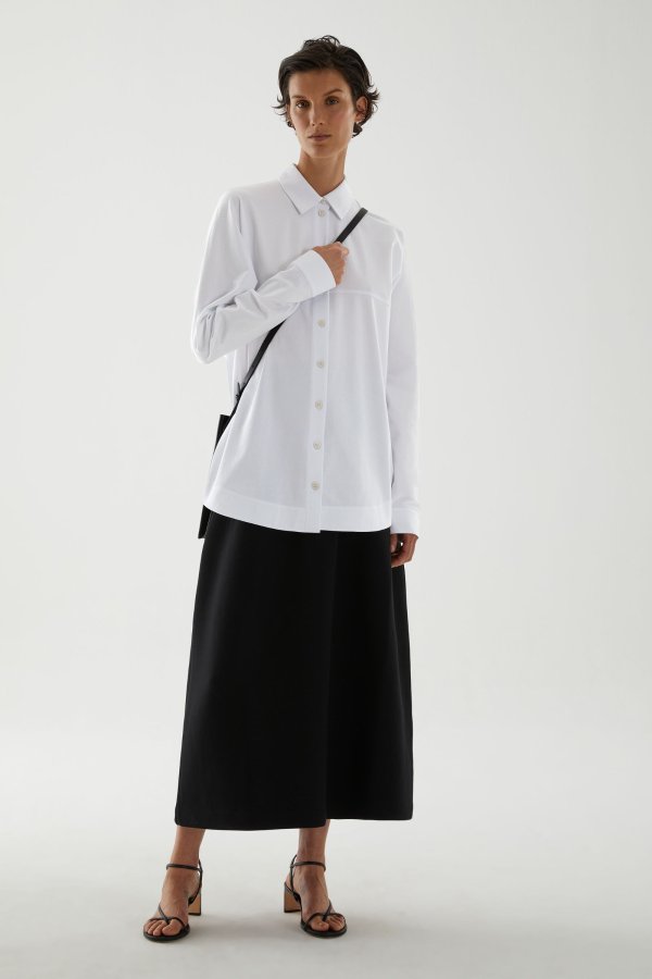COTTON SHIRT WITH PLEAT