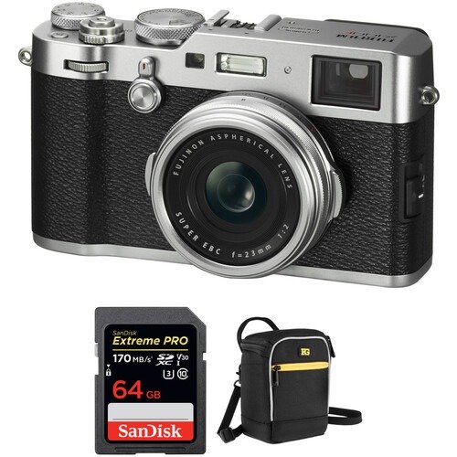 X100F Digital Camera with Free Accessory Kit (Silver)