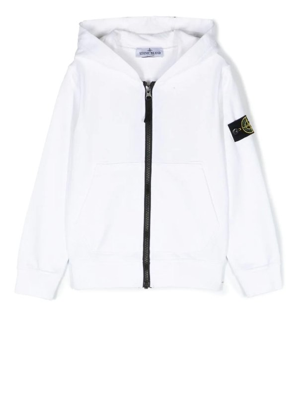 logo-patch zipped hoodie