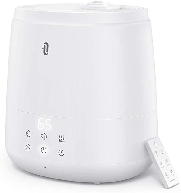 Humidifiers for Bedroom (6L), Warm and Cool Mist Humidifiers For Home (Top Fill Ultrasonic Air Humidifier, Customized Humidity, Remote Control, Sleep Mode, LED Display, Whisper Quiet)