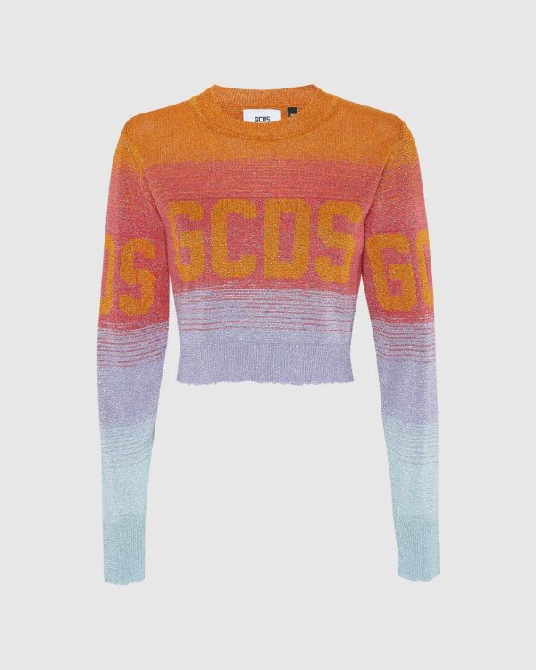 Lurex degrade cropped sweater: Women Knitwear Multicolor | GCDS