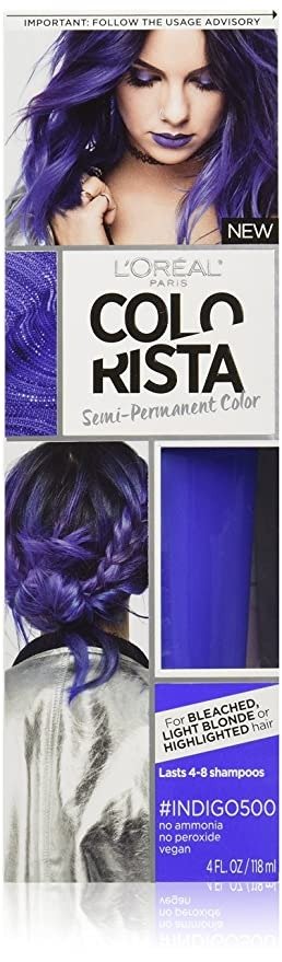 Colorista Semi-Permanent Hair Color for Light Bleached or Blondes, Indigo