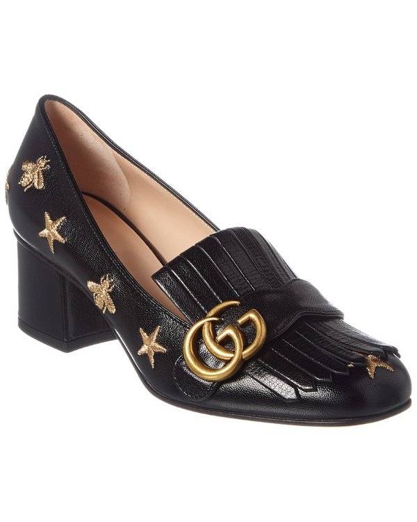 GG Marmont Bees & Stars Leather Pump