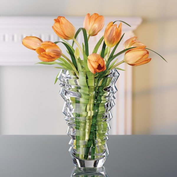 Slice 9 in. Crystal Decorative Vase in Clear-81411 - The Home Depot