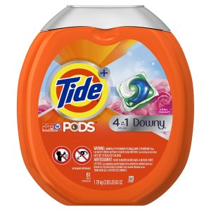 Tide PODS Plus Downy 4 in 1 HE Turbo Laundry Detergent Pacs, April Fresh Scent, 61 Count Tub