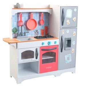 折扣升级：KidKraft 马赛克 儿童小厨房玩具，“冰箱”门带磁吸
