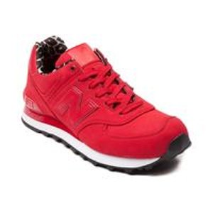 JUST IN! Womens New Balance 574 Red Monochrome @ Journeys