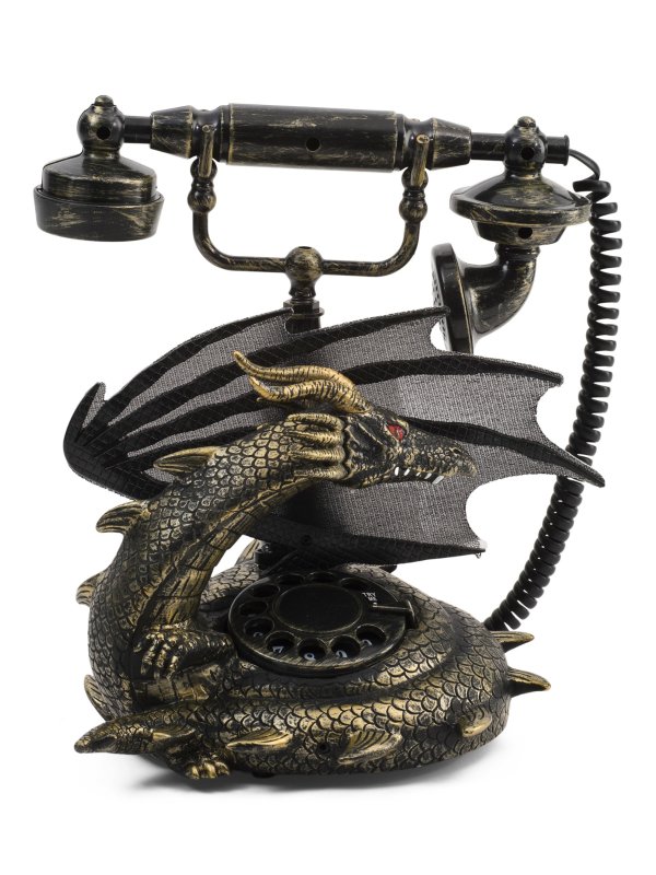 11in Lighted Dragon Telephone Decor