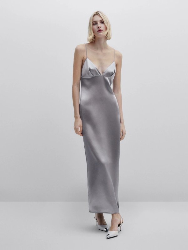 ◆Massimo Dutti◆ Satin camisole midi dress Massimo Dutti Massimo Dutti Satin camisole dress - Studio