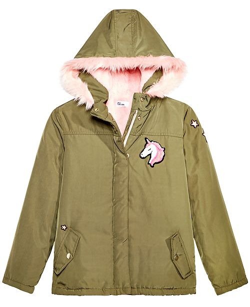 Big Girls Fur-Lined Unicorn Jacket, Created for Macy's