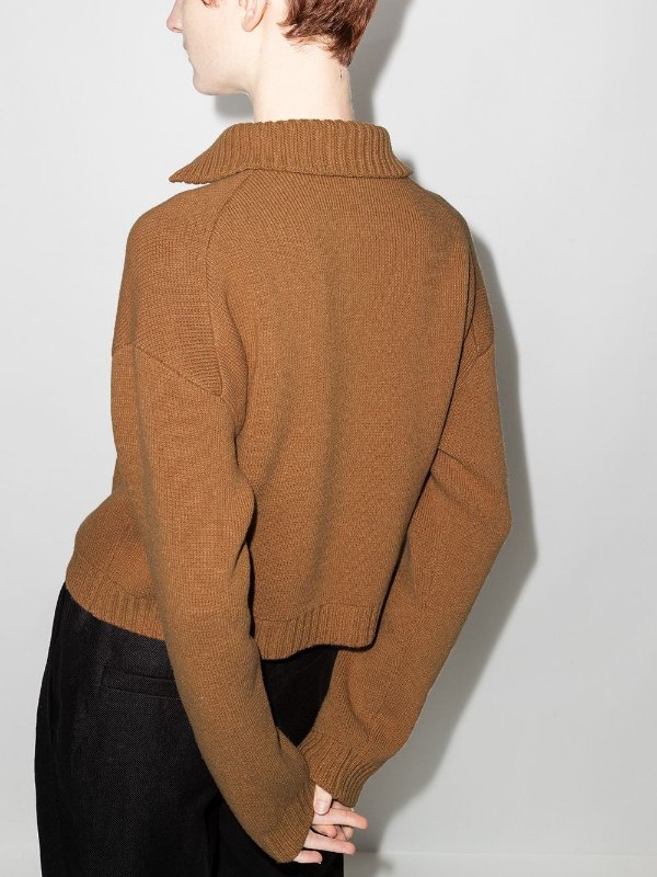 front-zip cropped knitted jumper