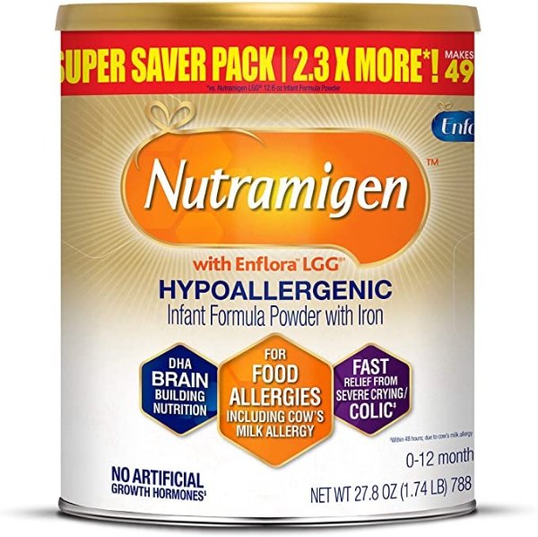 Nutramigen Infant Formula - Hypoallergenic & Lactose Free Formula with Enflora LGG - Powder Can, 27.8 oz