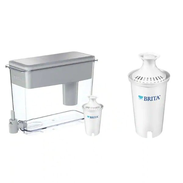 18-Cup UltraMax Water Filter Pitcher Dispenser and Water Filter Replacement Bundle