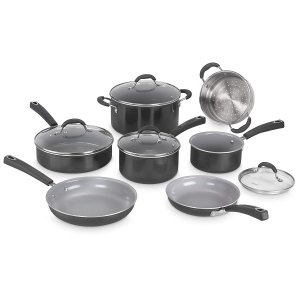 Cuisinart 54C-11BK Advantage Ceramica XT Cookware Set, Medium, Black @ Amazon