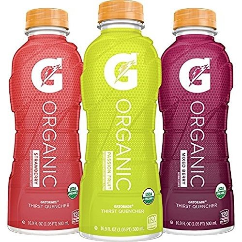 G Organic, 3 Flavor Variety Pack, Gatorade Sports Drink, Organic Hydration, USDA Certified Organic, 16.9 oz. Bottles (Pack of 12)
