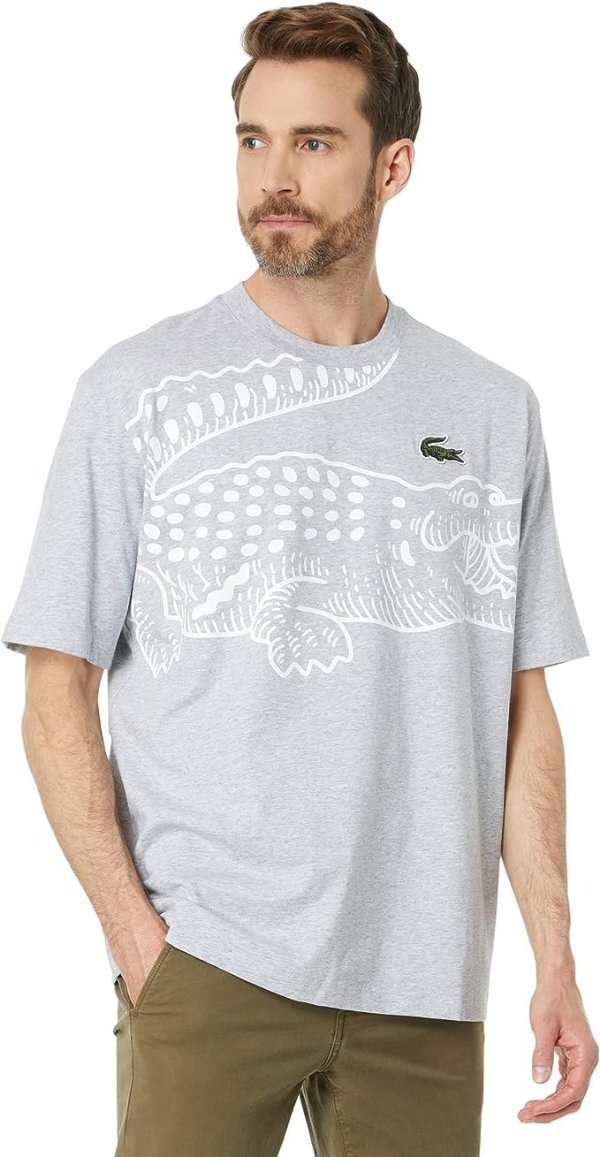 Contemporary Collection's Men's Short Sleeve Loose Fit Large Croc Graphic Tee Shirt