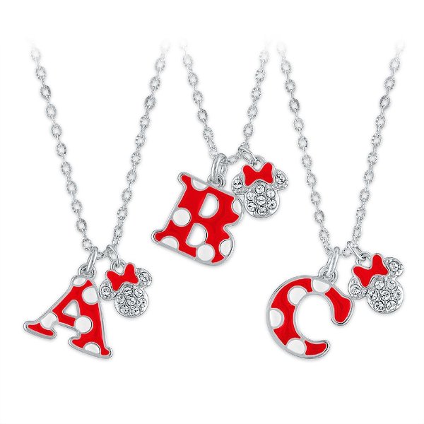 Minnie Mouse Enamel Initial Necklace | shopDisney