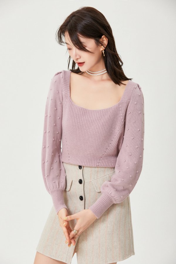 紫色芳龄羊毛衫
