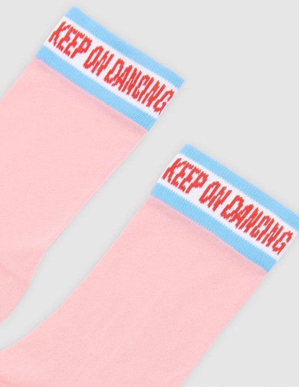 Socks with Keep on lettering