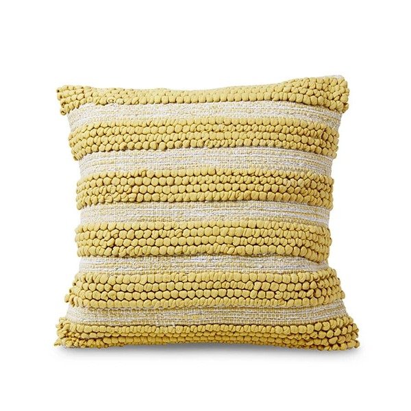 Yellow Cotton Textured Pillow