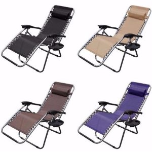 2 Pack of Zero Gravity Outdoor Lounge Patio Chairs