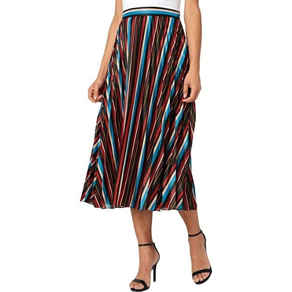 Women's Lush Holiday Stripe Pleated Skirt