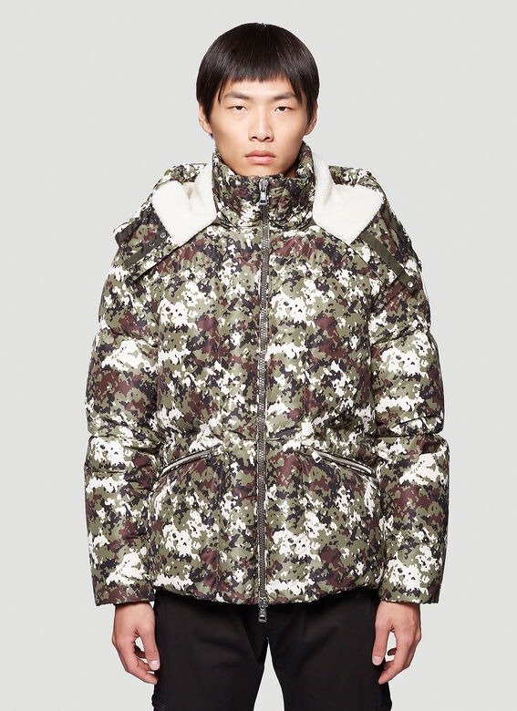Camouflage Down Coat in Green