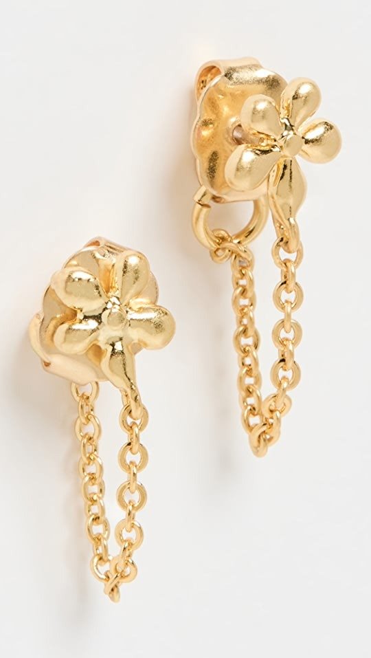 Floral Chain Stud Earrings