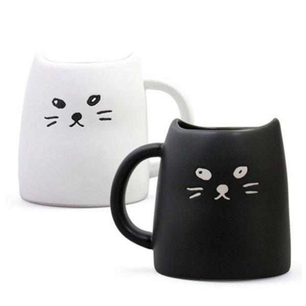 黑白猫情侣杯