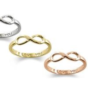 Sterling Silver "I LOVE YOU" Infinity Rings