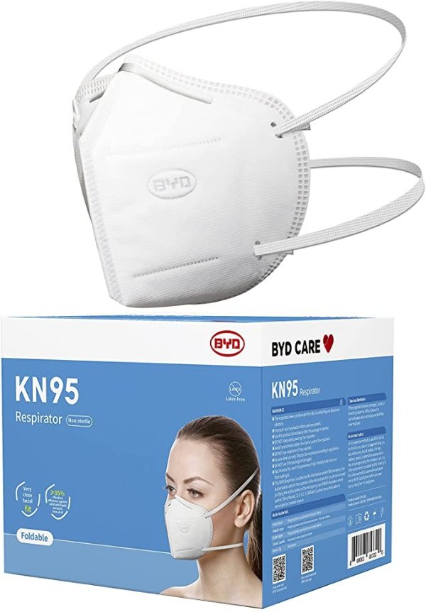 CARE KN95 Disposable Protective Respirator with Head Straps Value Pack, 48 Box (960 Pieces)