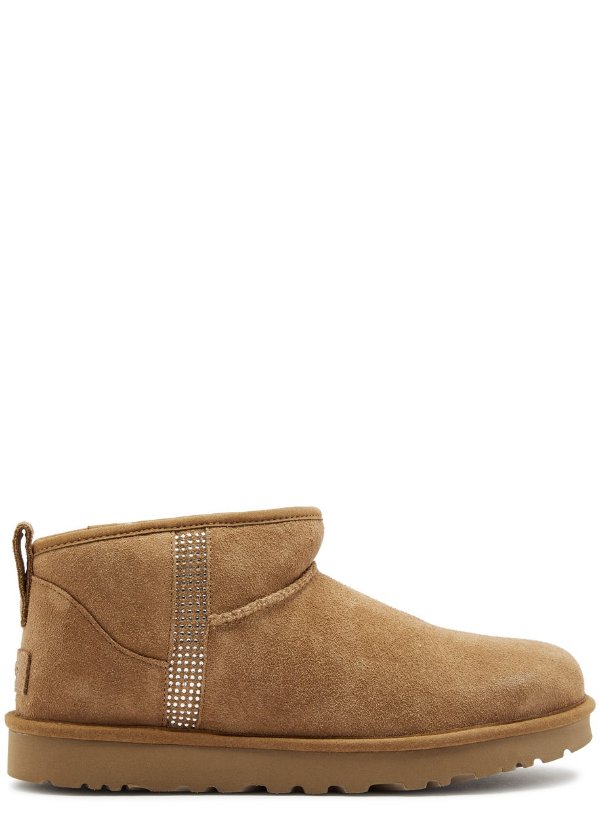 UGG New Season Classic Ultra Mini Bling suede ankle boots