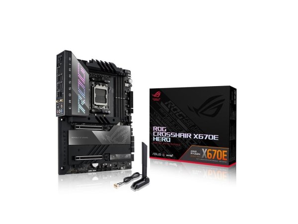 ROG CROSSHAIR X670E HERO (WiFi 6E) Socket AM5 (LGA 1718) Ryzen 7000 gaming motherboard ATX (18 + 2 power stages, PCIe 5.0, DDR5 support, five M.2 slots, USB 3.2 Gen 2x2 front-panel connector) - Newegg.com