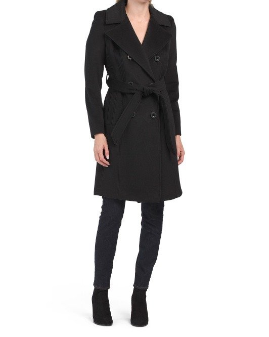 Wool And Cashmere Double Breasted Wrap Coat | Midweight Jackets | Marshalls