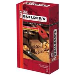 Clif Bar Builder's Bar, Variety Pack, 9 Chocolate and 9 Chocolate Peanut Butter, 2.4-Ounce Bars, 18 Count