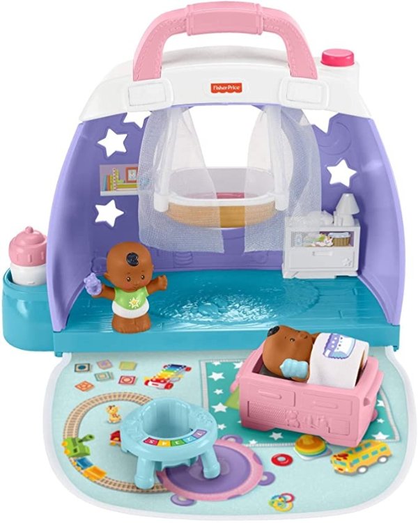 Little People Cuddle & Play Nursery, Portable Nursery Playset for Toddlers and Preschool Kids Up to Age 5