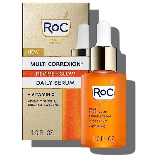 Multi Correxion Revive + Glow 10% Active Vitamin C Serum for Face, Daily Anti-Aging Wrinkle and Skin Tone Skin Care Treatment, Brightening Serum for Dark Spots, 1 Fluid Ounce