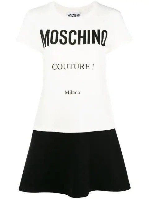 Couture print T-shirt dress