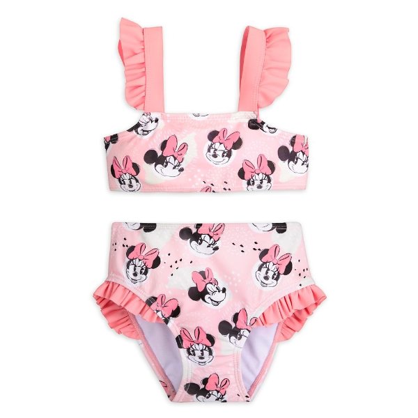 Minnie Mouse Pink Swimsuit and Hair Scrunchie Set for Girls | shopDisney