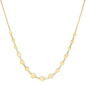 14kt Yellow Gold Graduated Disc Necklace