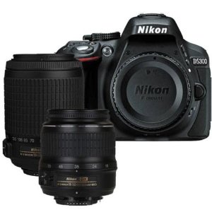 Nikon D5300 DX-Format DSLR Kit w/ 18-55mm ED II, 55-200 DX VR Lens