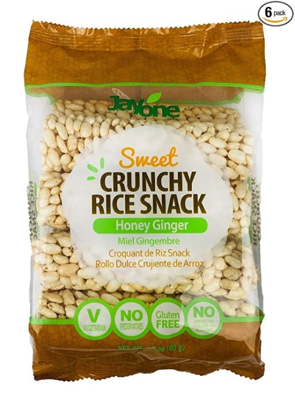 Crunchy Rice Snacks, Honey Ginger, 2.8 Ounce (Pack of 6)