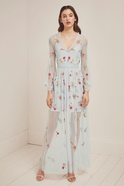 Christy Bloom Embroidered Maxi Dress