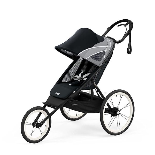 AVI Jogging Stroller, Lightweight Aluminum Frame, Compact Fold for Storage, Height-Adjustable Handlebar with One-Handed Steering, Rear-Wheel Suspension & Handbrake, For Infants 9 months+