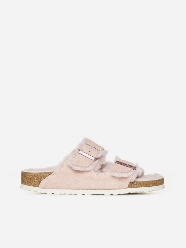 Arizona suede and shearling sandals